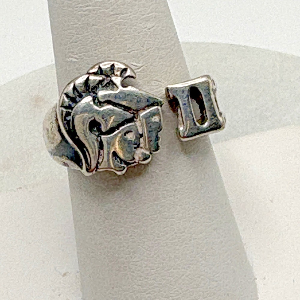 Vintage Estate Sterling Silver Trojan Ring 8 Roman Spartan Art Deco Gemini RARE